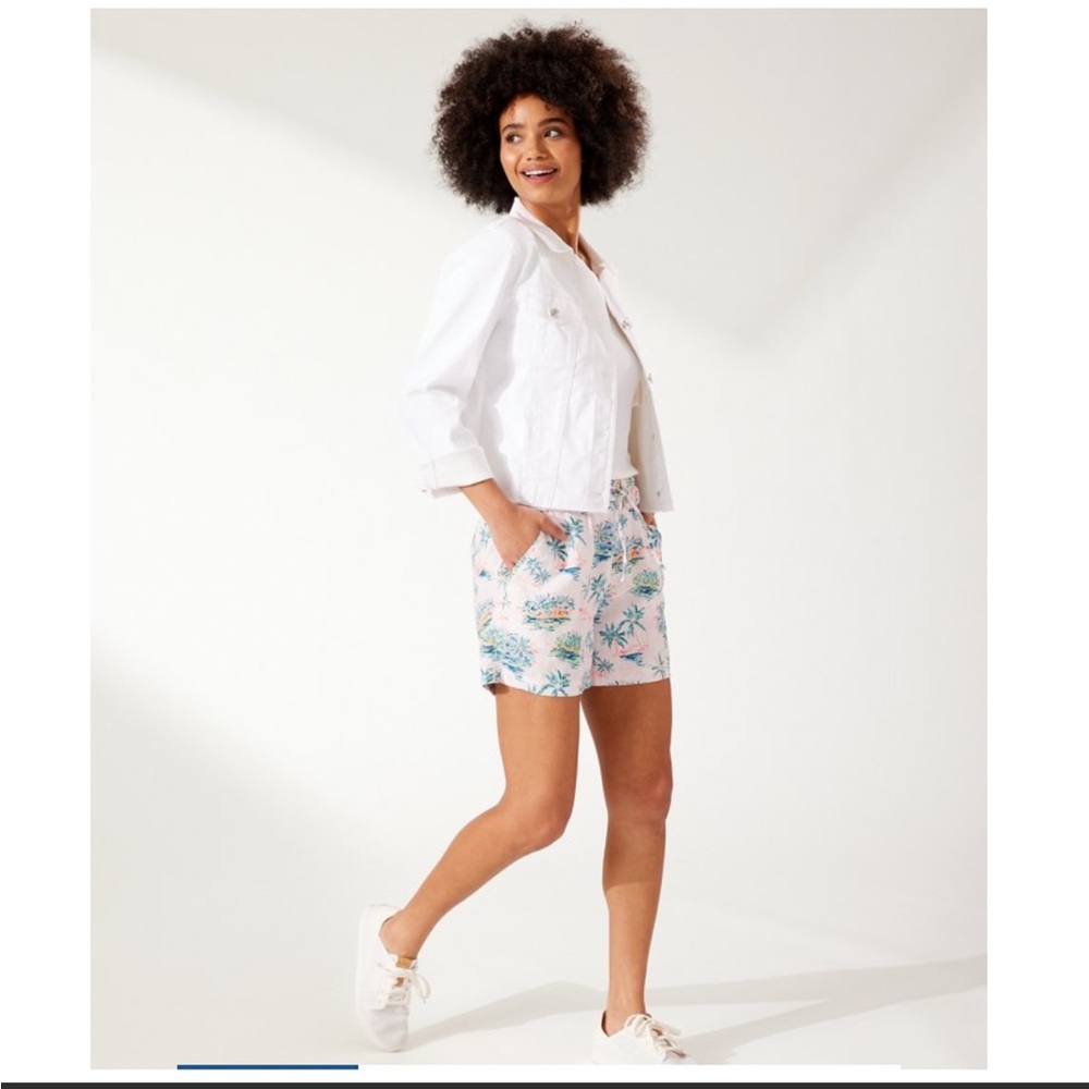 NWT Tommy Bahama Village High-Rise Linen Easy Short - Picture 2 of 8